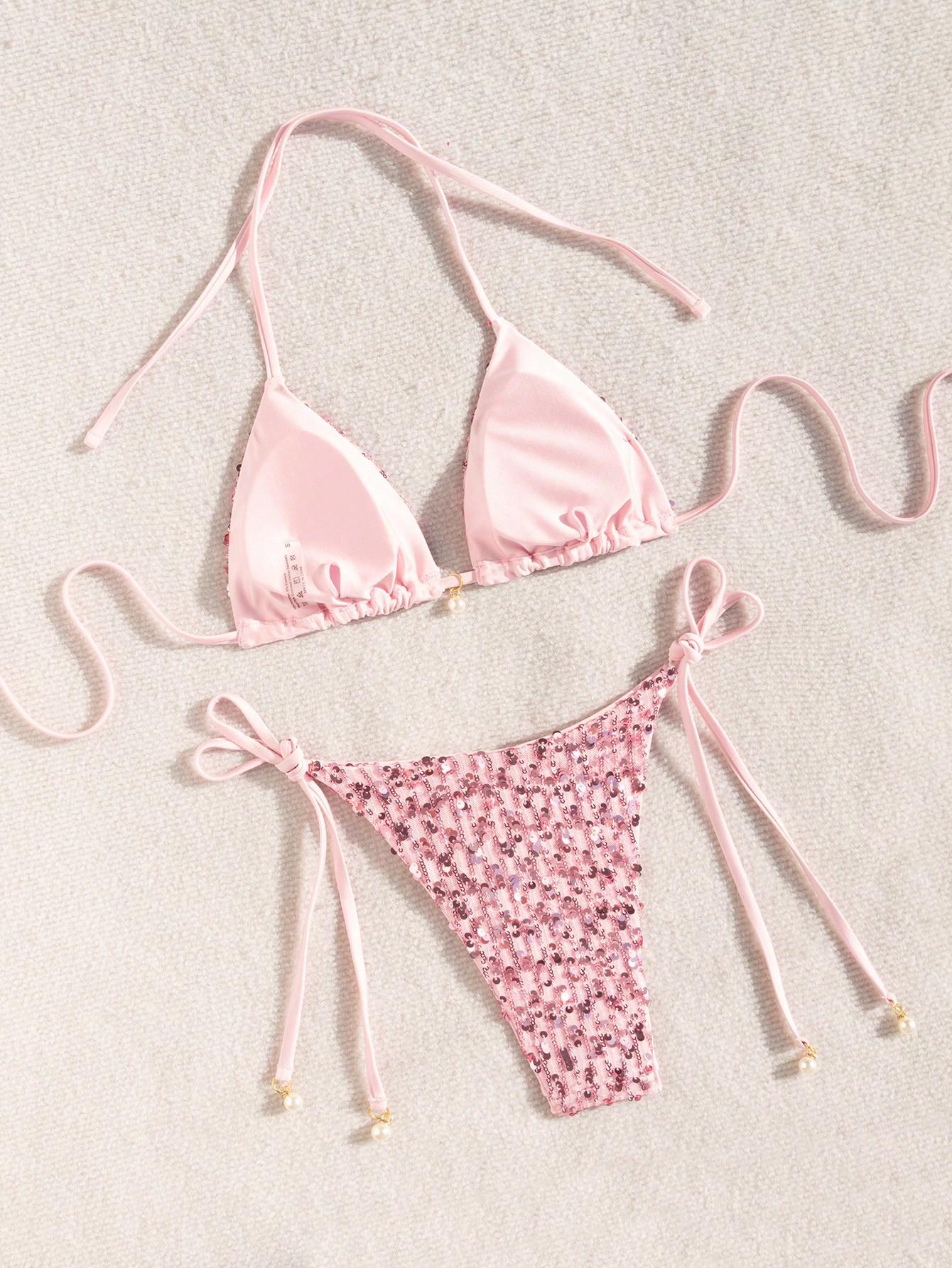 DWUCZĘŚCIOWE BIKINI DAMSKIE W CEKINY