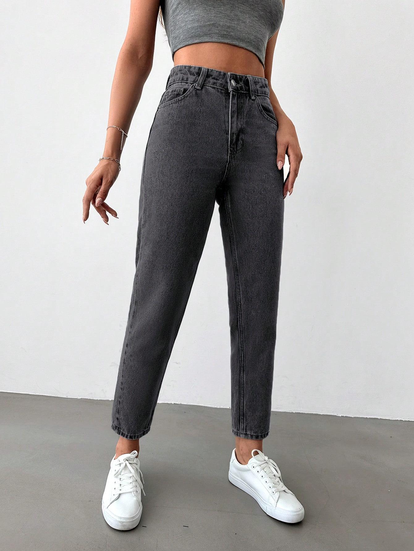 SPODNIE JEANS WYSOKI STAN KIESZENIE