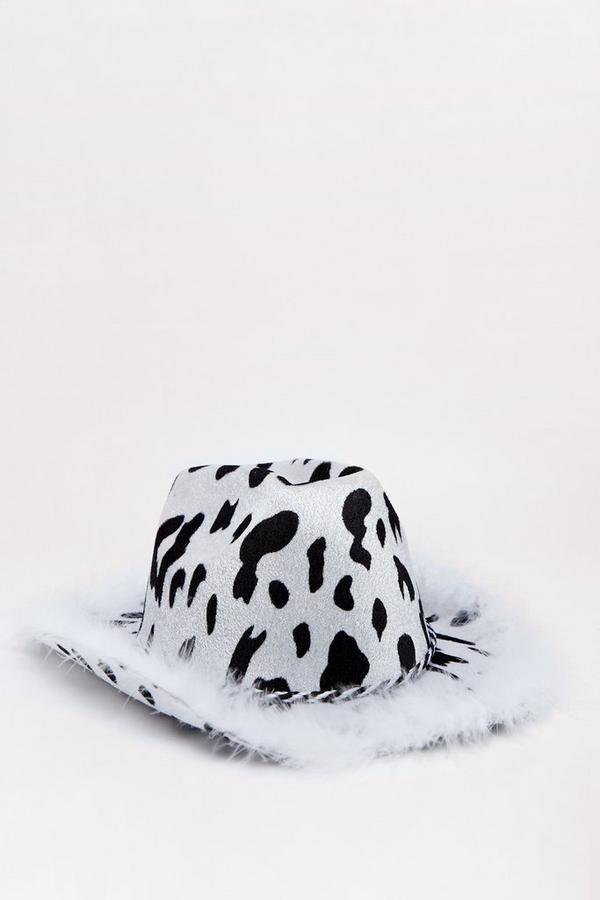 kontrastowy kapelusz fedora animal print