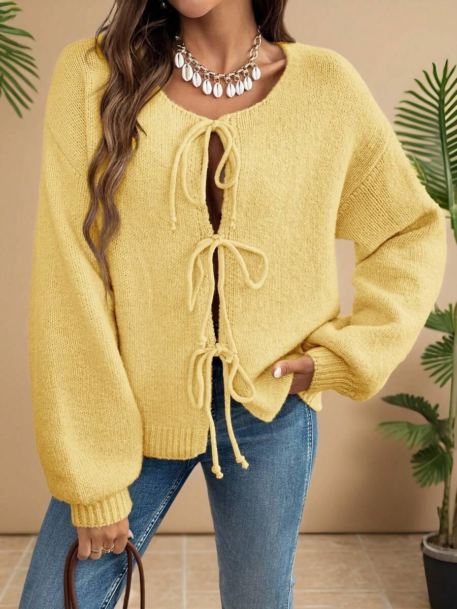 SWETER Z WIĄZANIEM