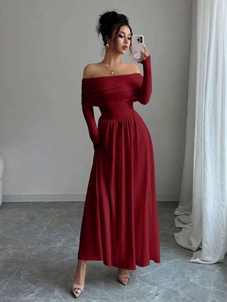 czerwona maxi sukienka