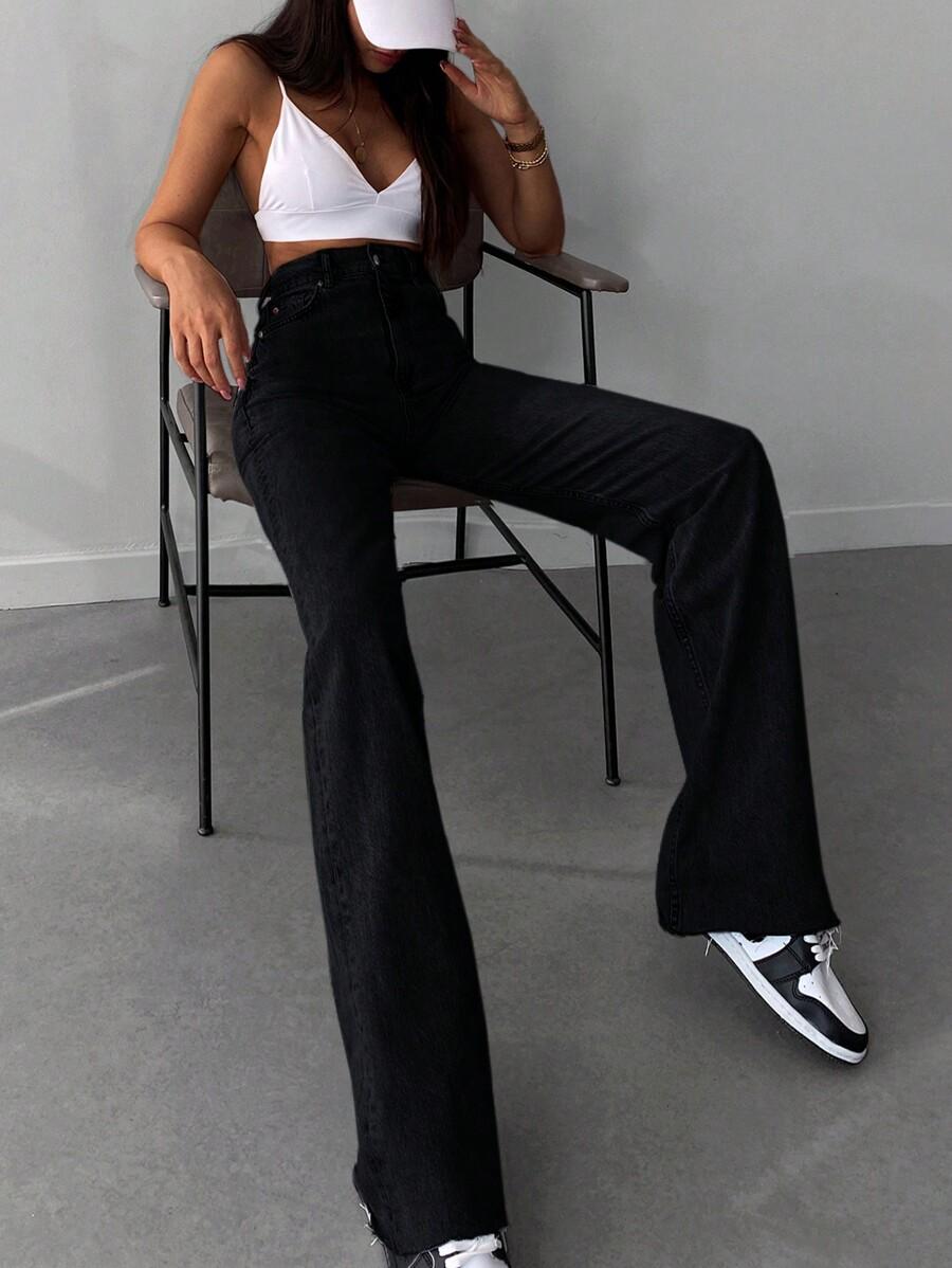 PROSTE SPODNIE JEANS WYSOKI STAN