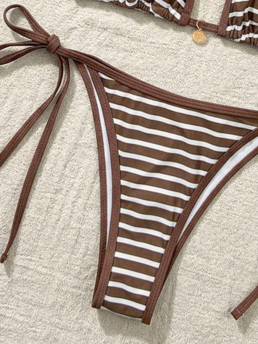KOMPLET BIKINI WIĄZANY W PASKI