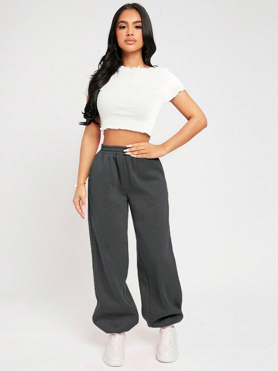 SZARE SPODNIE DRESOWE ŚCIĄGACZ