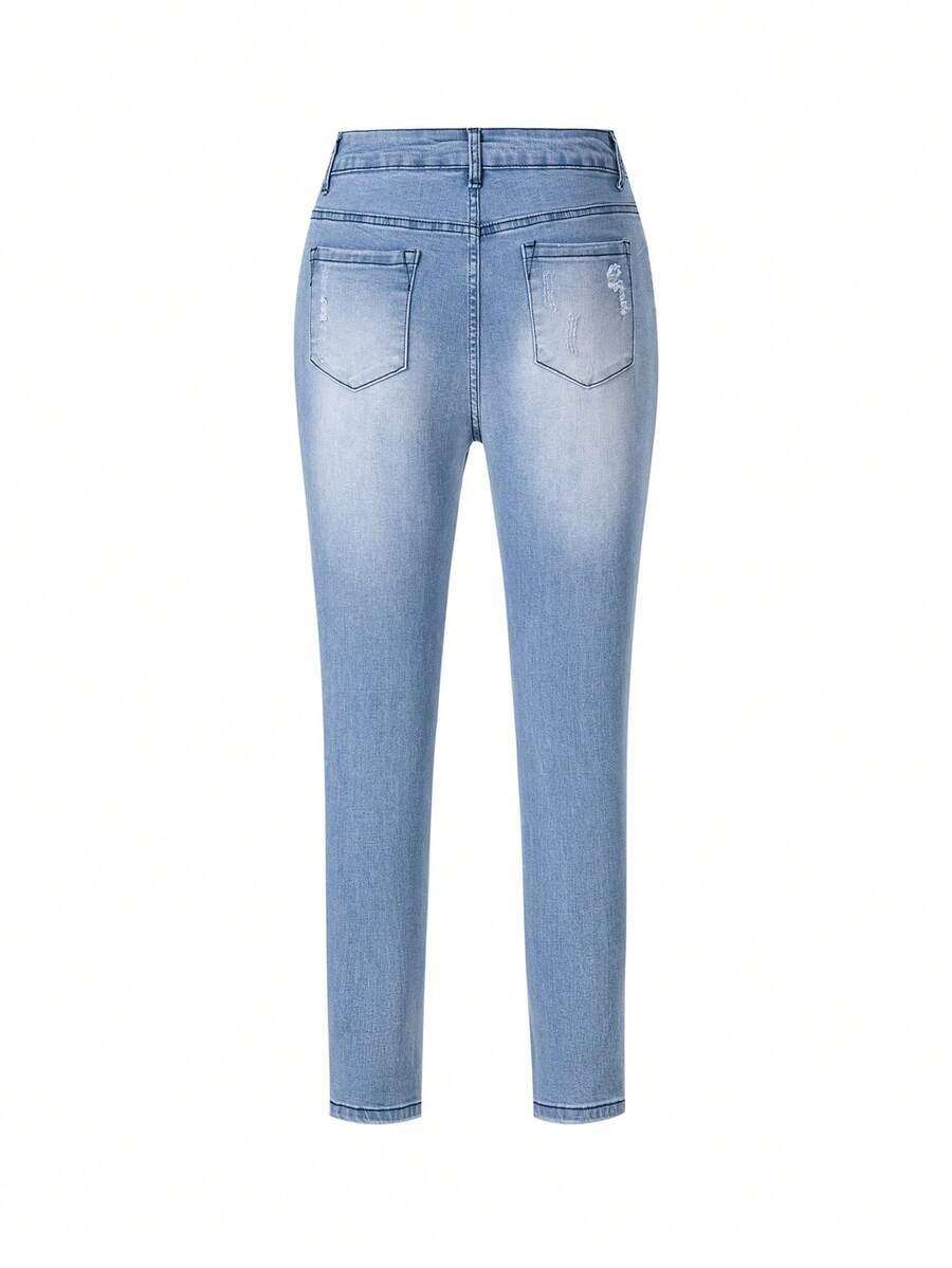 niebieskie spodnie skinny ripped jeans