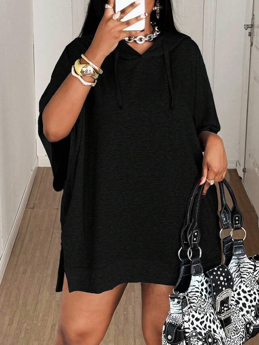 czarna mini sukienka oversize