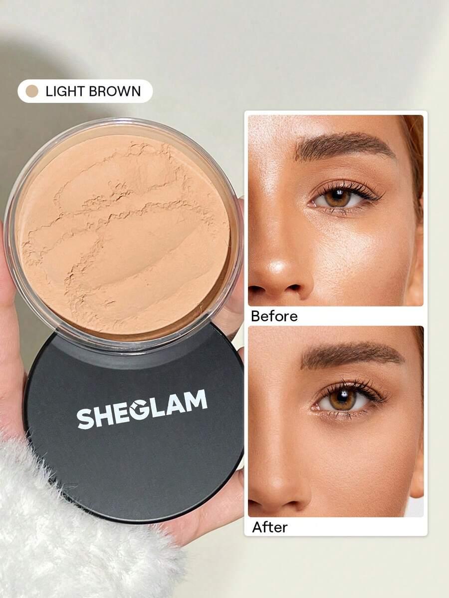sypki matujący puder light brown