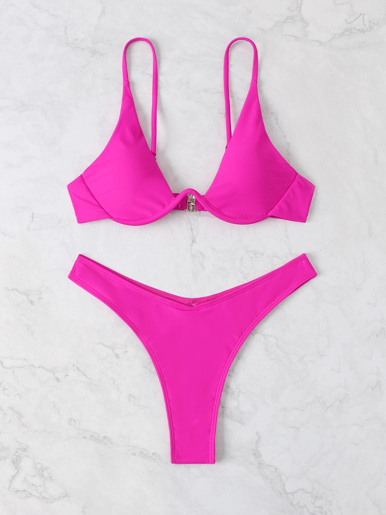 RÓŻOWY KOMPLET BIKINI NEON