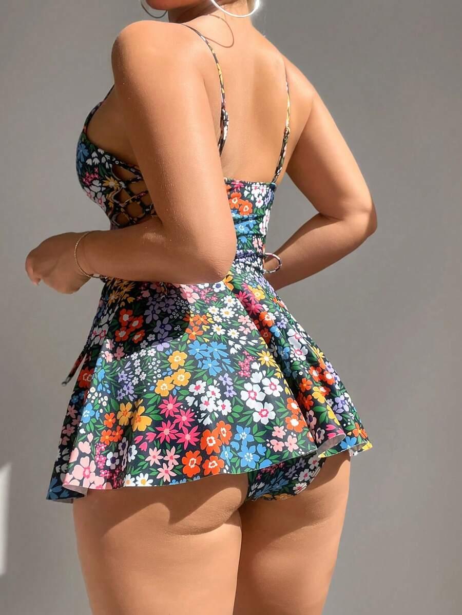 TANKINI DWUCZĘŚCIOWE DAMSKIE W KWIATY