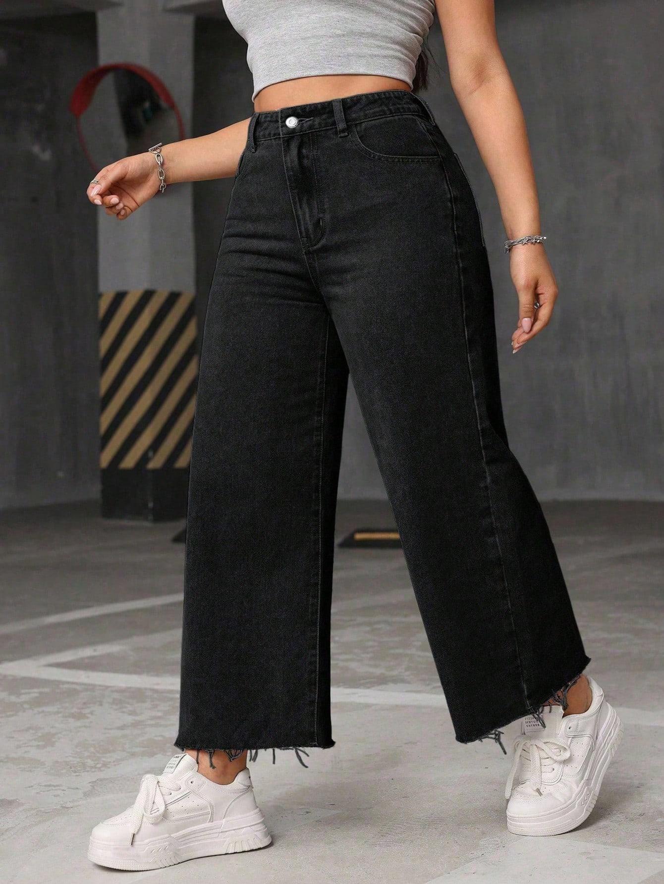 CZARNE SPODNIE JEANS 