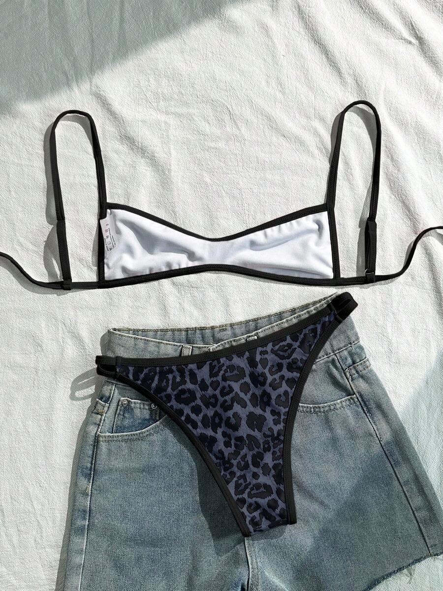 dwuczęściowy strój kąpielowy animal print