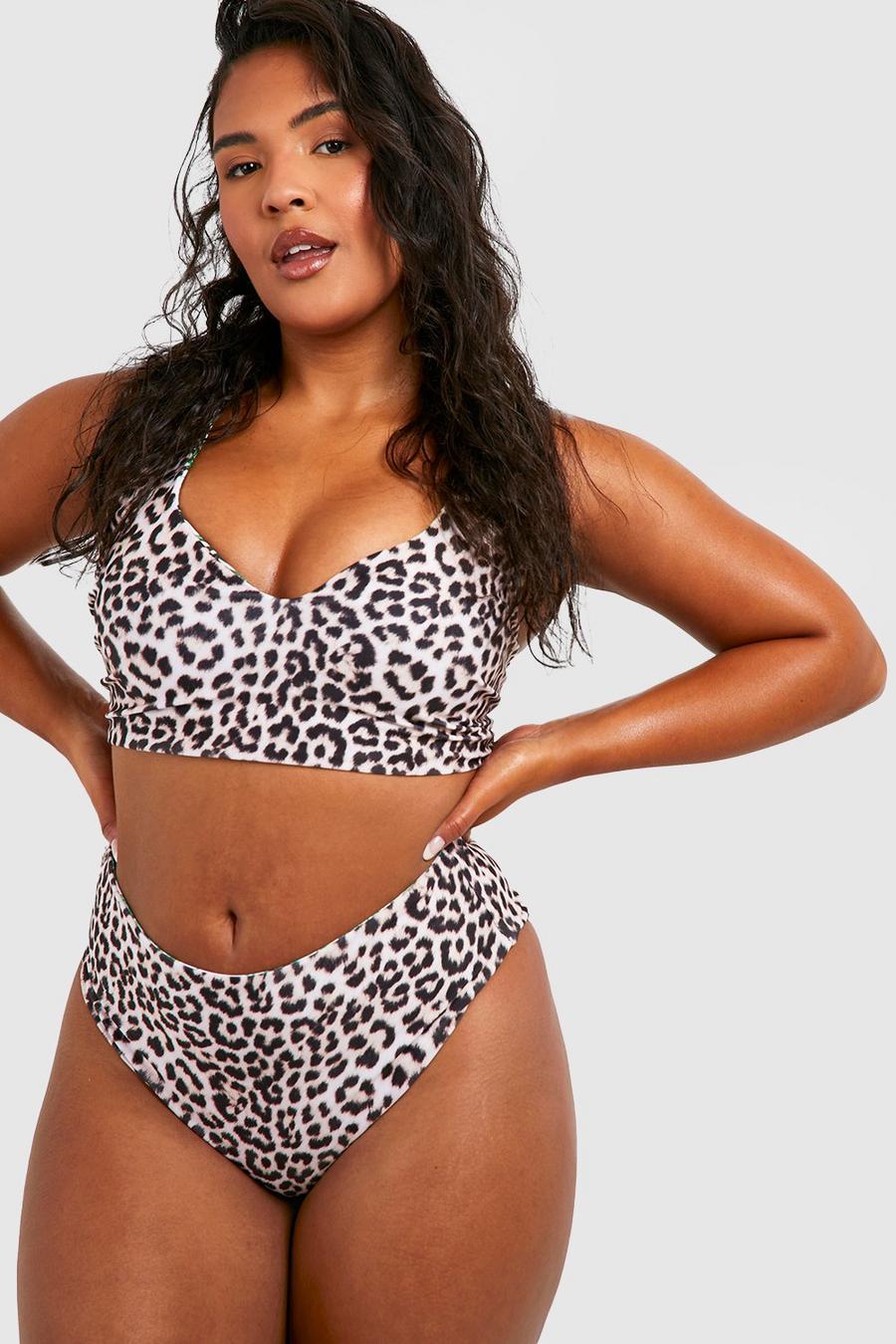 dwustronny dół od bikini animal tropical print