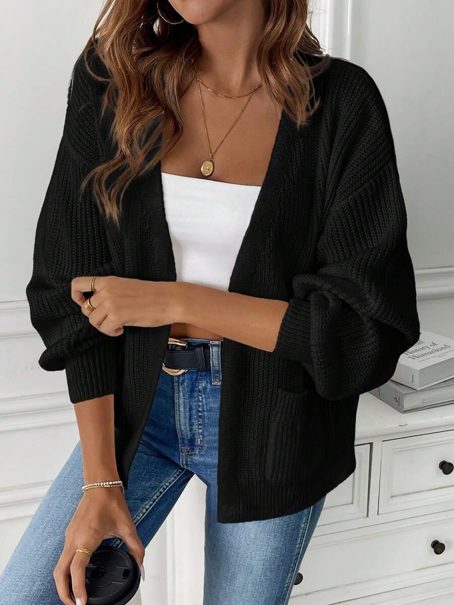 czarny sweter kardigan 