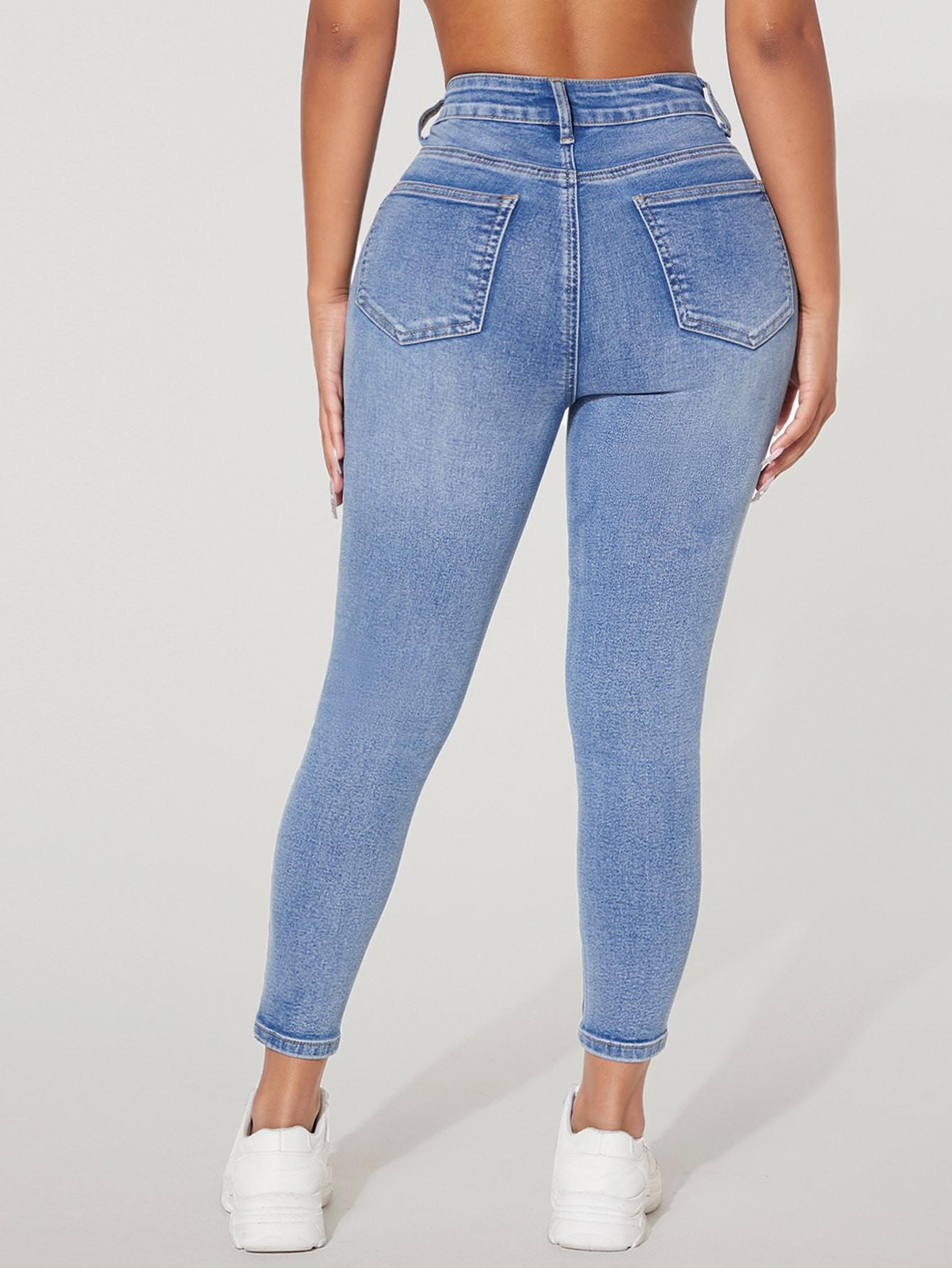 NIEBIESKIE SPODNIE JEANS WYSOKI STAN RURKI
