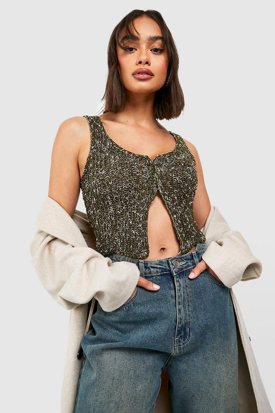 zielony dzianinowy top