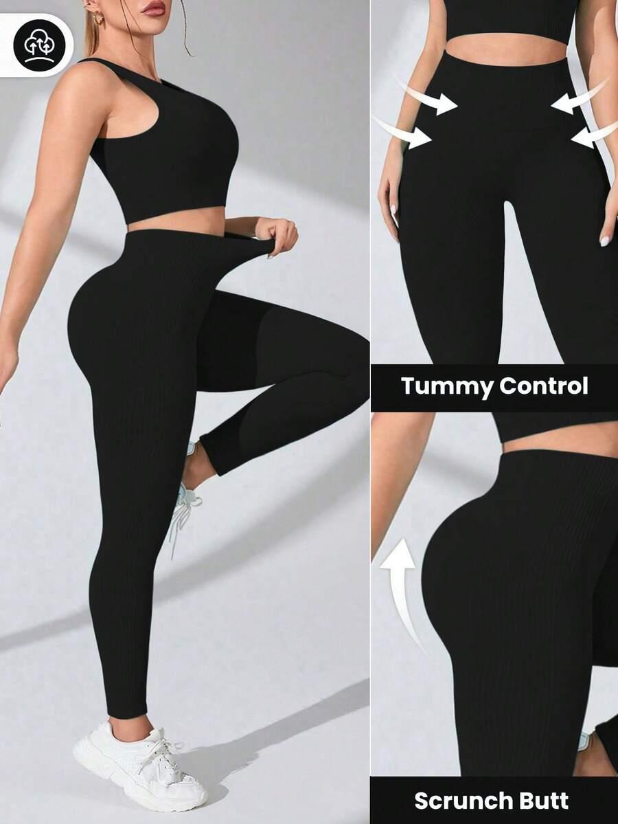 sportowy komplet biustonosz legginsy 