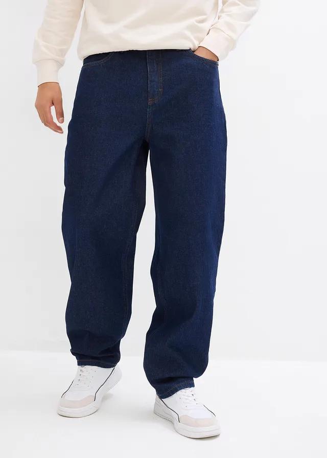 granatowe jeansy baggy