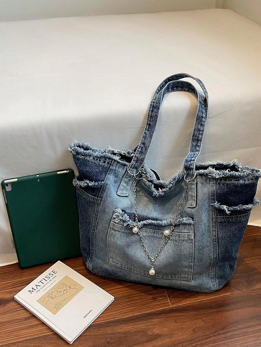 NIEBIESKA TOREBKA NA RAMIĘ JEANS