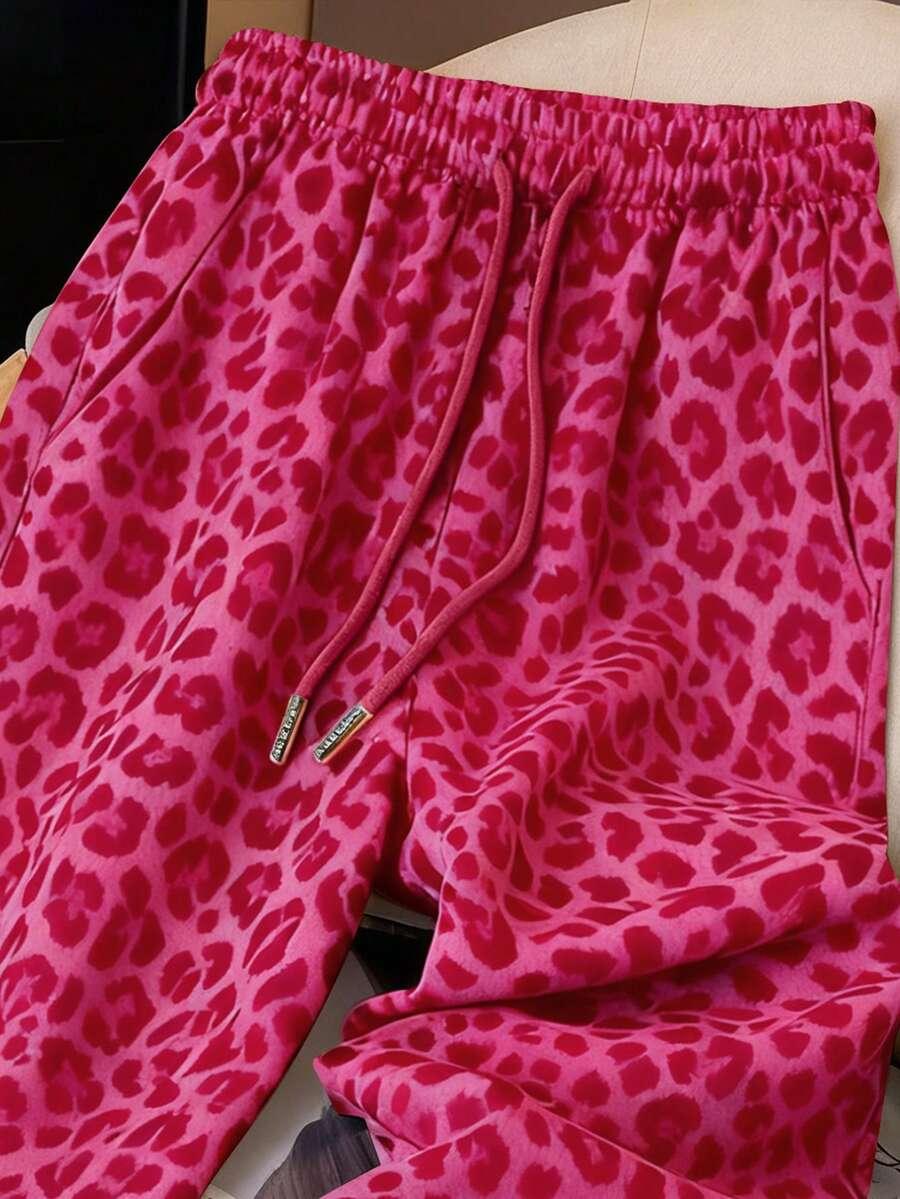 RÓŻOWE SPODNIE DRESOWE ANIMAL PRINT