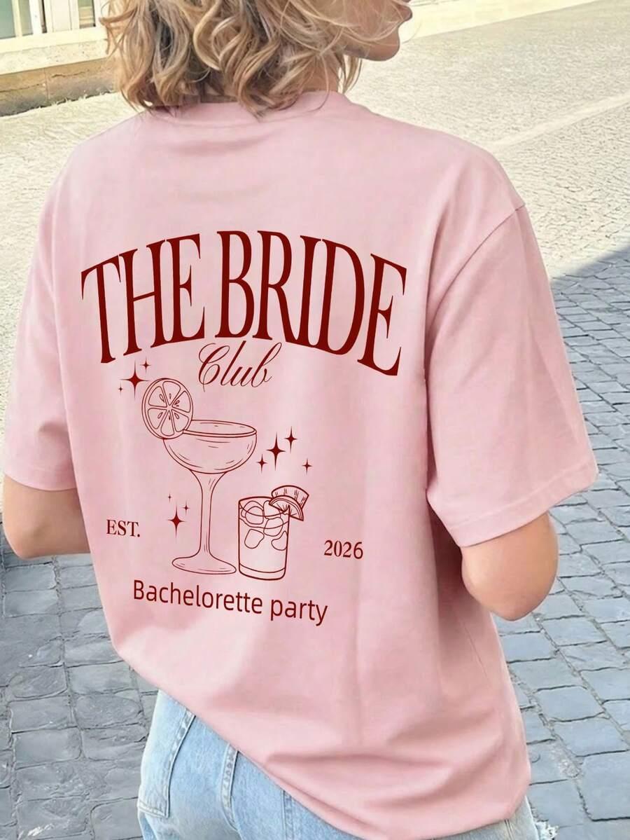 różowy t-shirt okrągły dekolt
