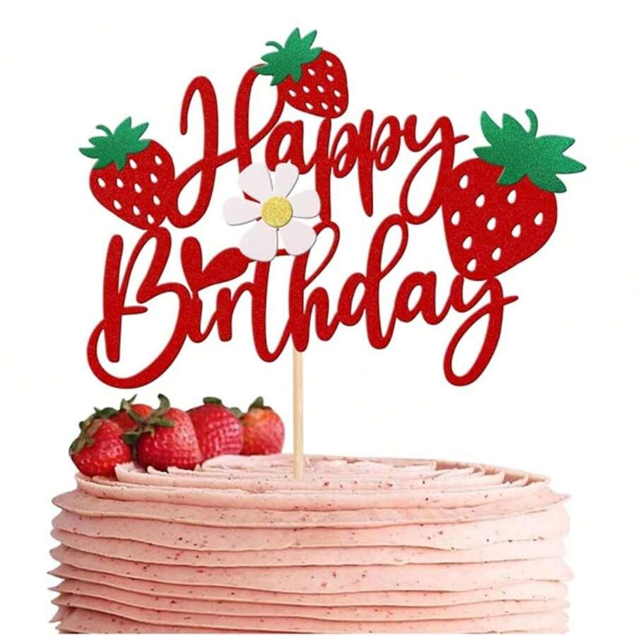 topper na tort napis happy birthday