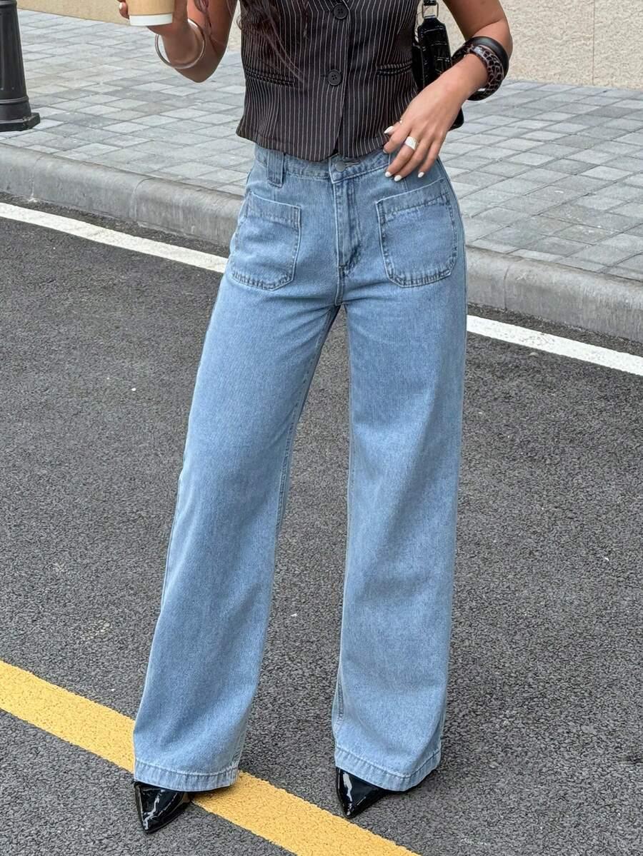niebieskie spodnie jeans 