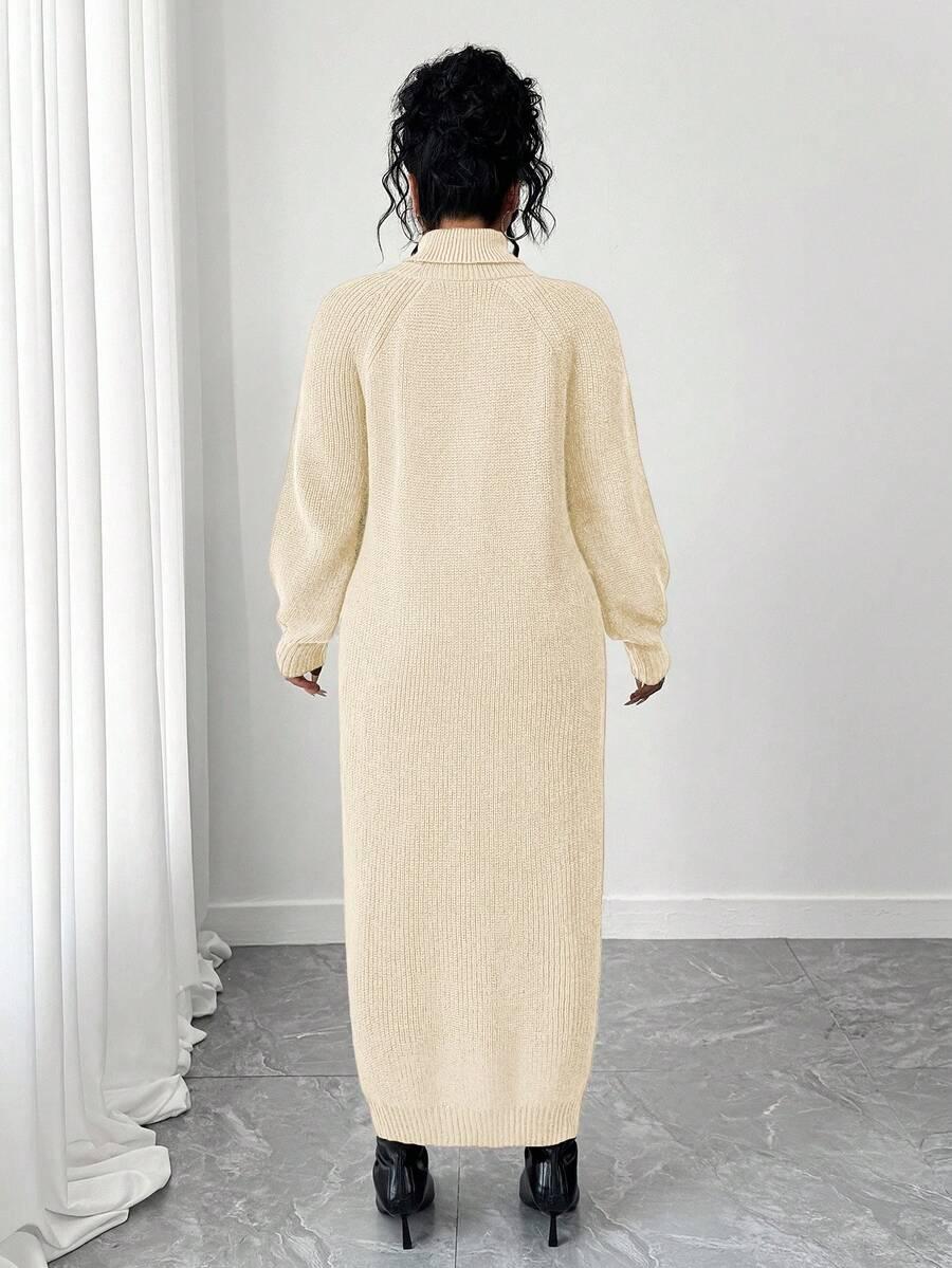 DZIANINOWA BEŻOWA SUKIENKA