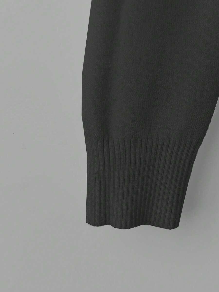 CZARNY SWETER V-NECK