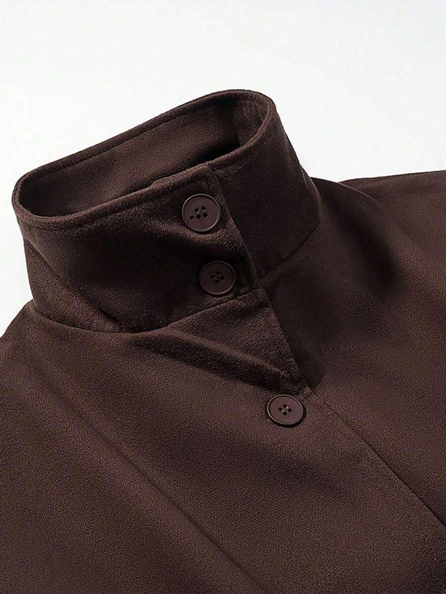 brązowy płaszcz półgolf 