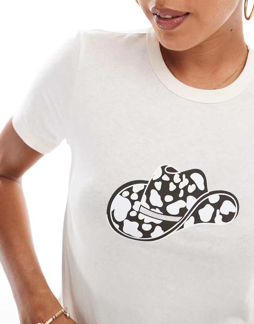 KREMOWY TOP PRINT 