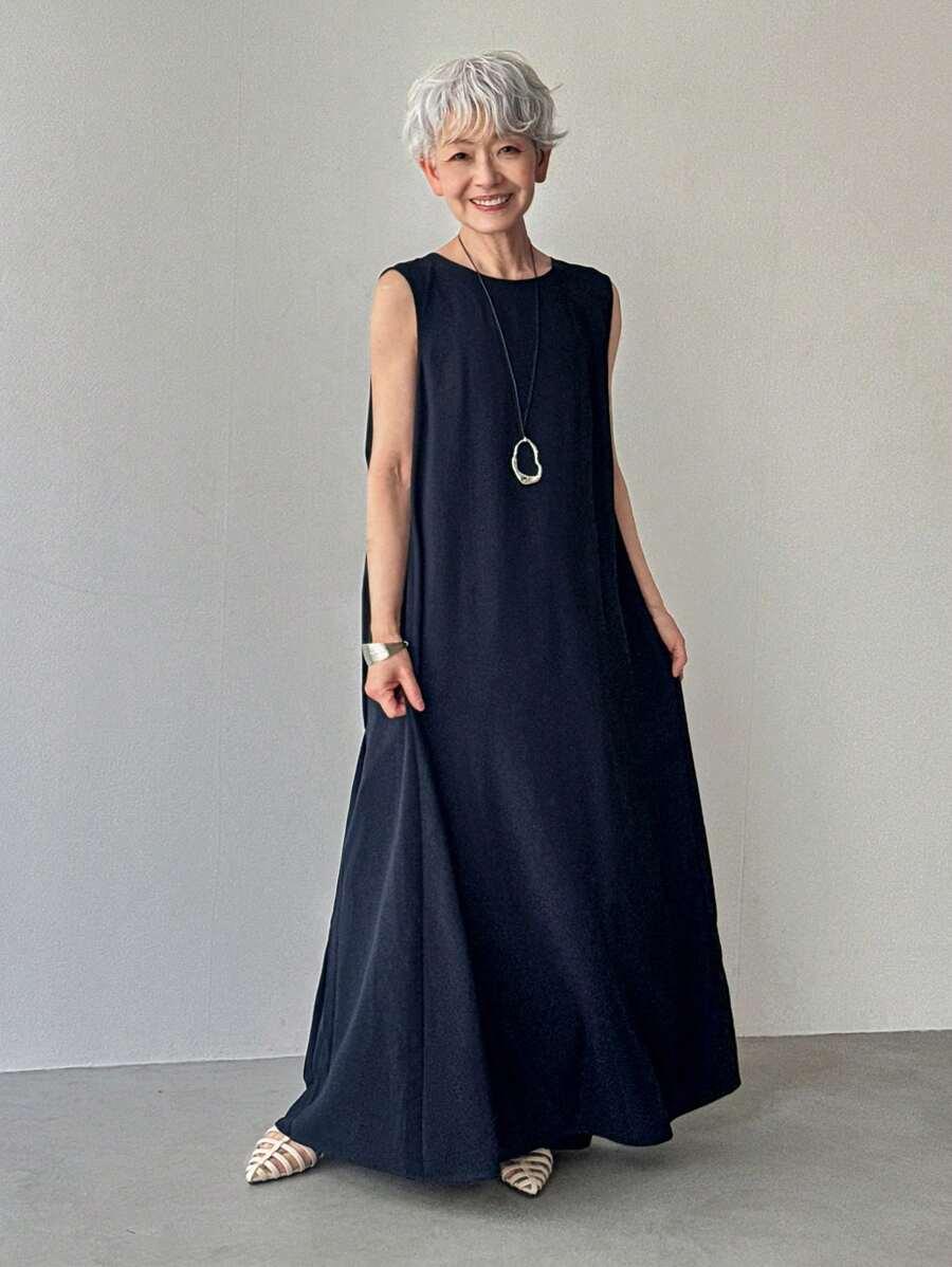 ELEGANCKA MAXI SUKIENKA WIECZOROWA Z PROSTYM DEKOLTEM 