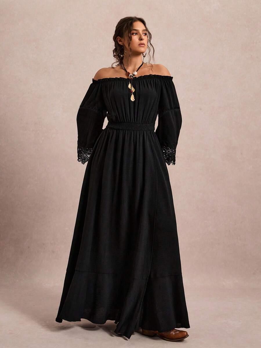 CZARNA MAXI SUKIENKA