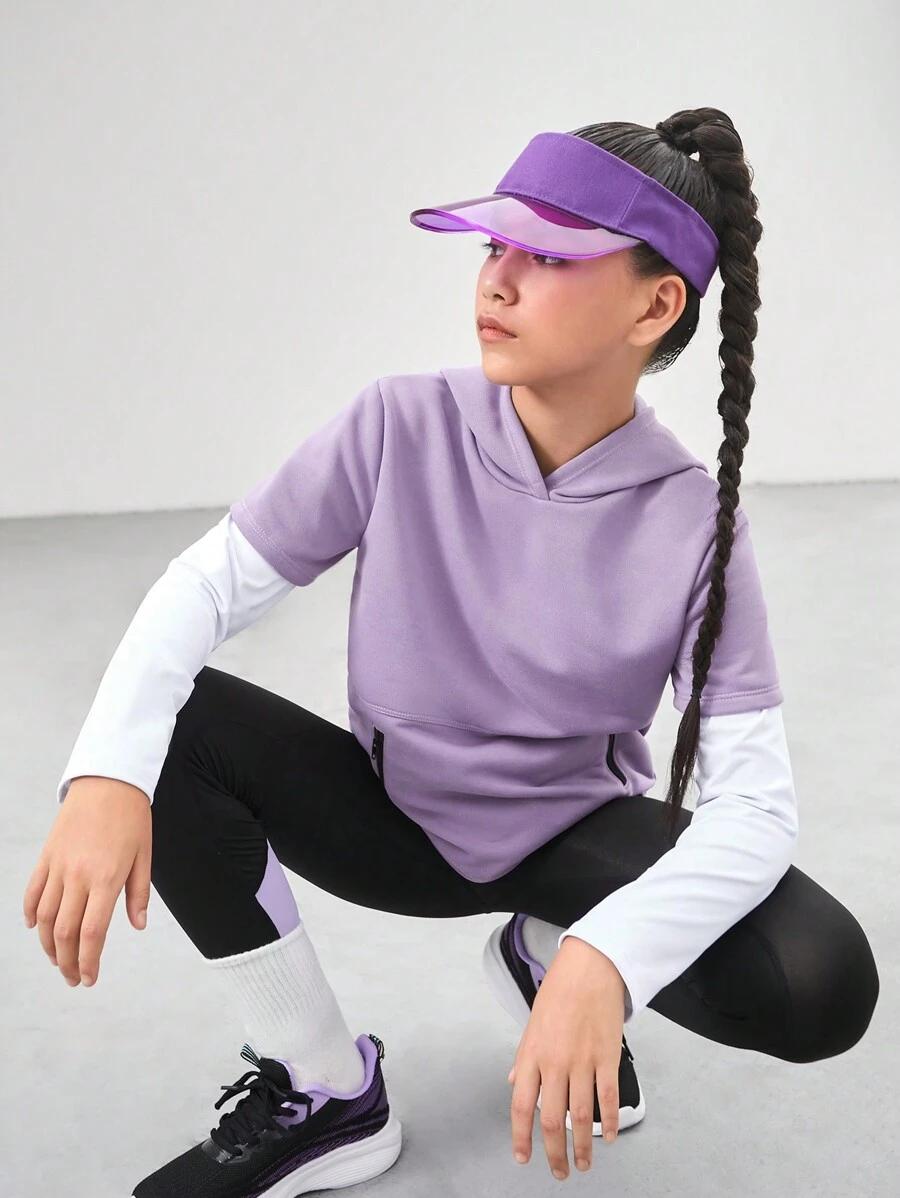FIOLETOWA BLUZA Z KAPTUREM 