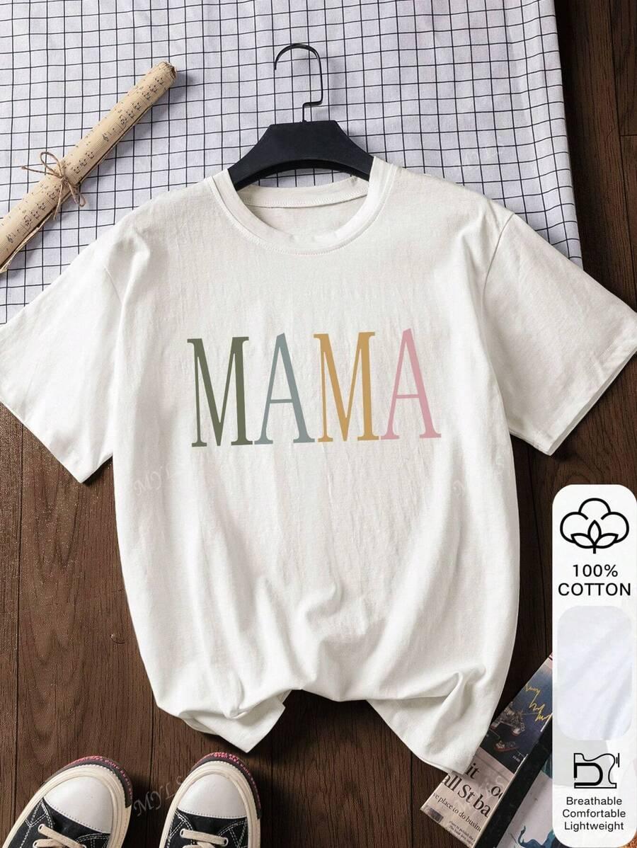 T-SHIRT DAMSKI BAWEŁNIANY Z NAPISAMI