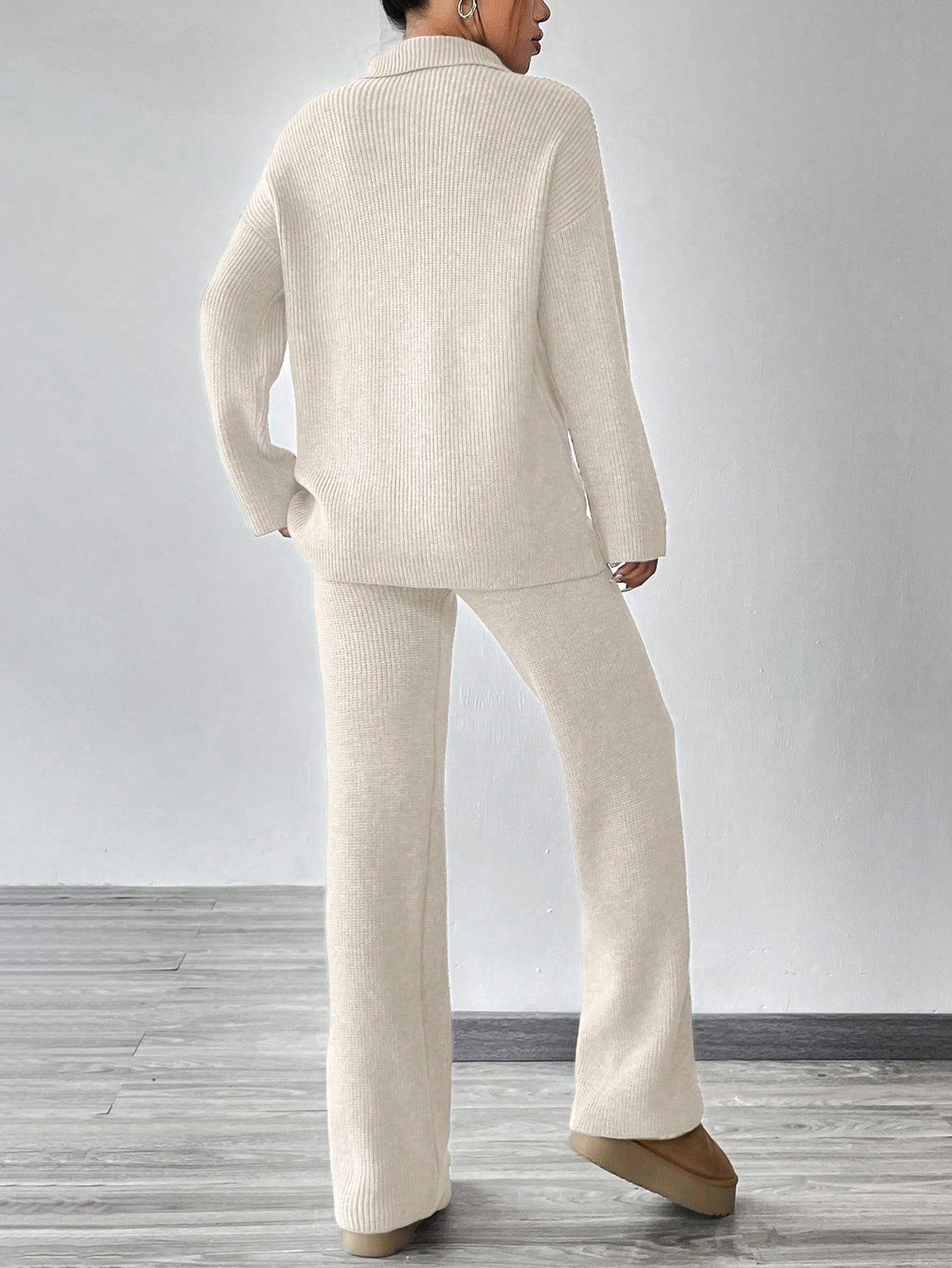 sweter spodnie dzianinowy komplet