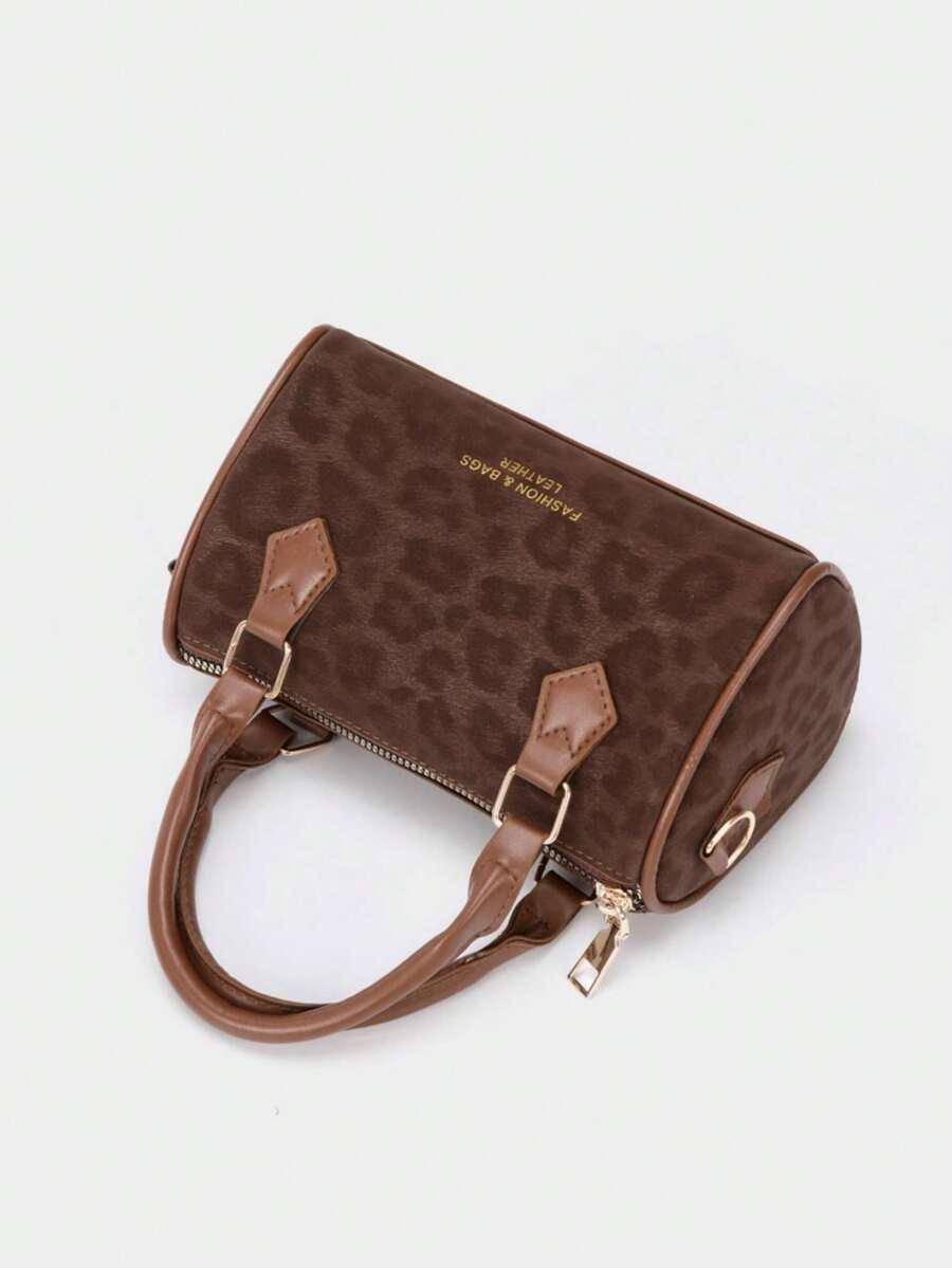 BRĄZOWA TOREBKA ANIMAL PRINT