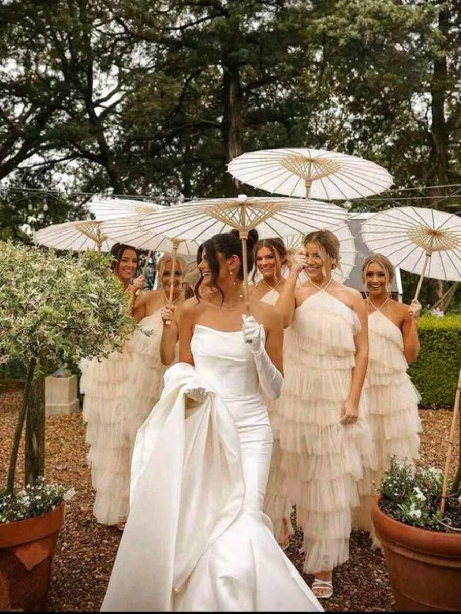 BIAŁY PARASOL DEKORACJA 6-pack