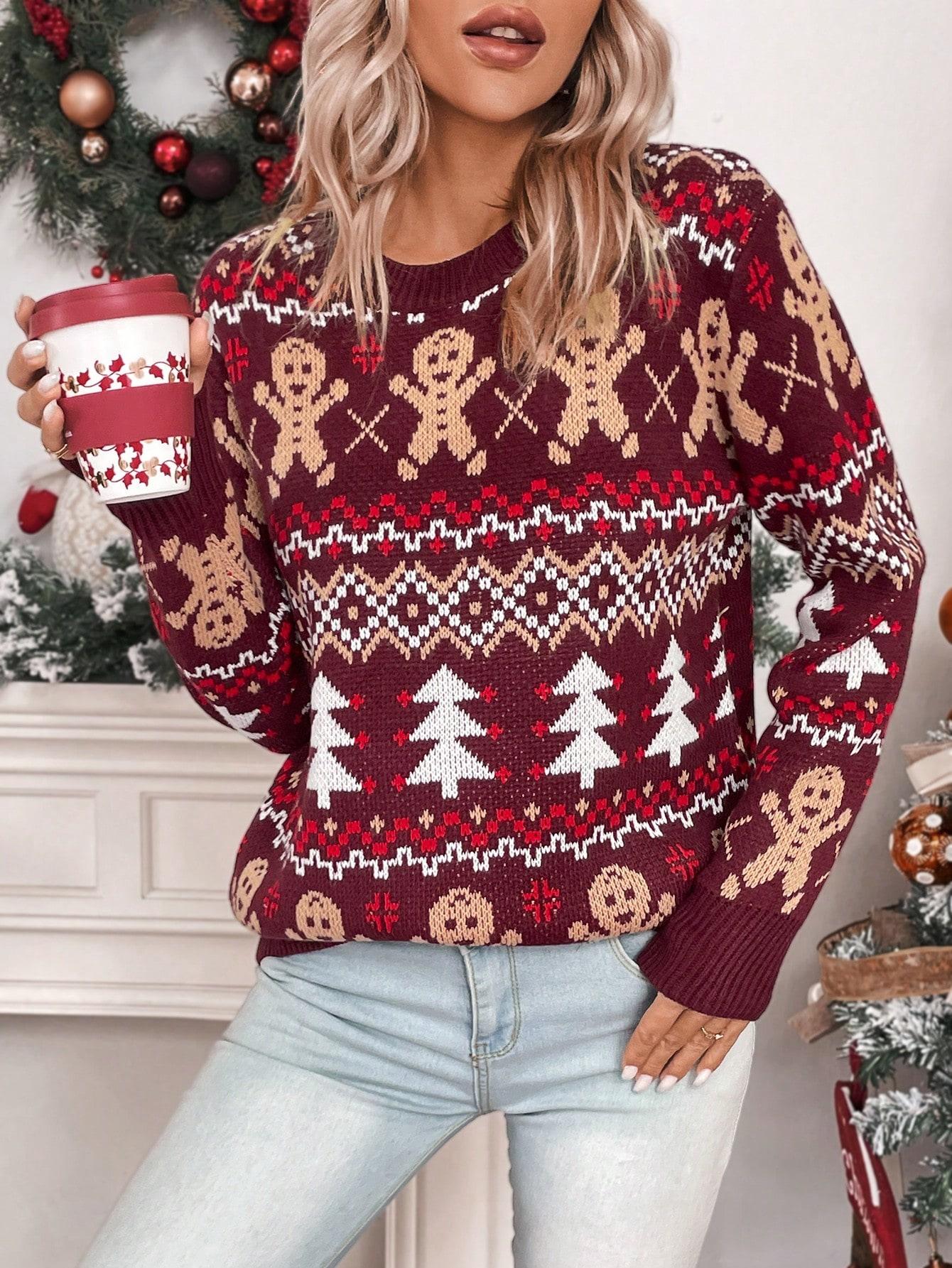 SWETER DZIANINOWY ŚWIĄTECZNY WZÓR 