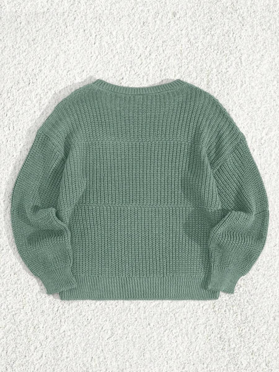 ZIELONY DZIANINOWY SWETER