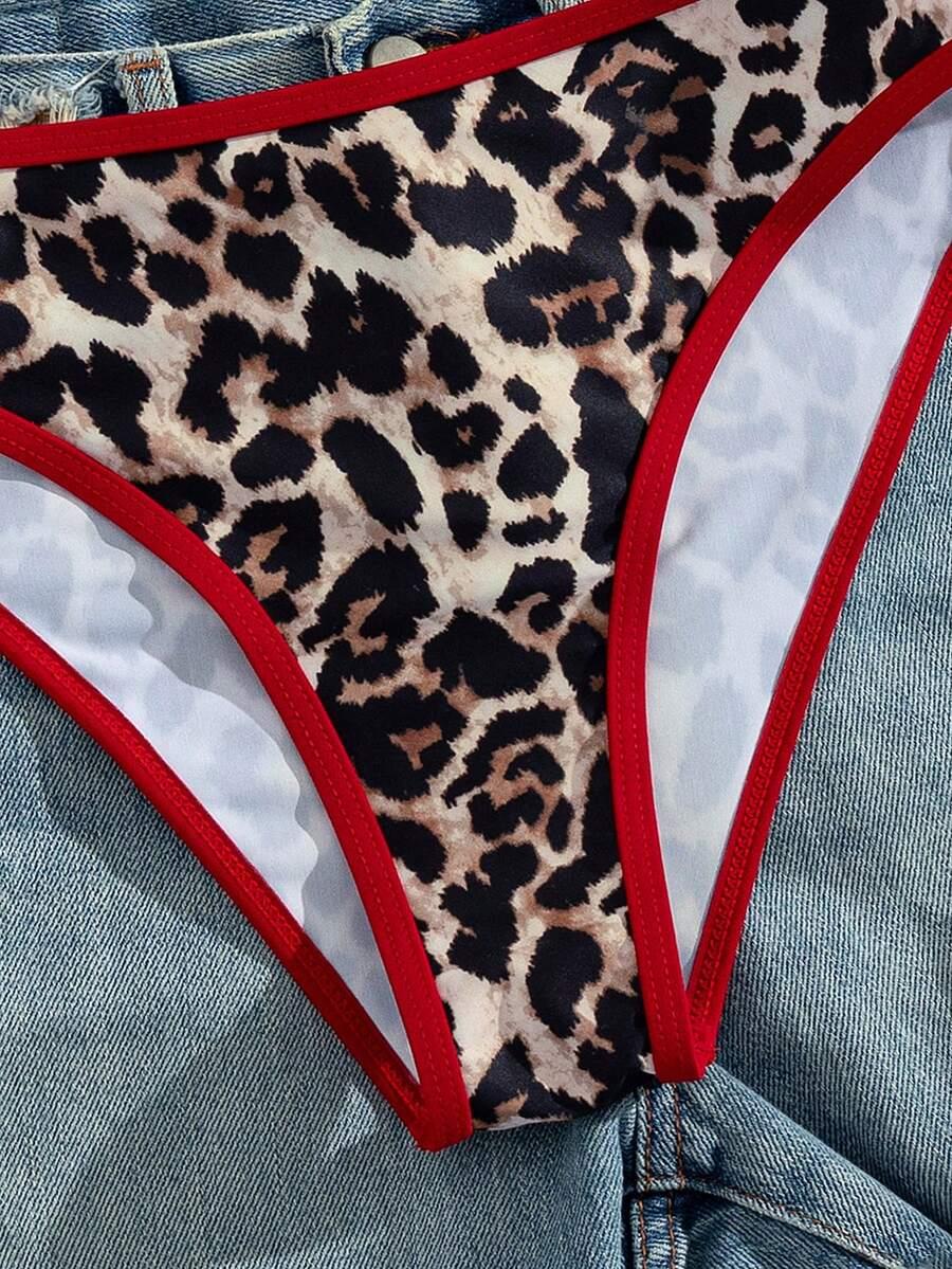 dwuczęściowy strój kąpielowy animal print