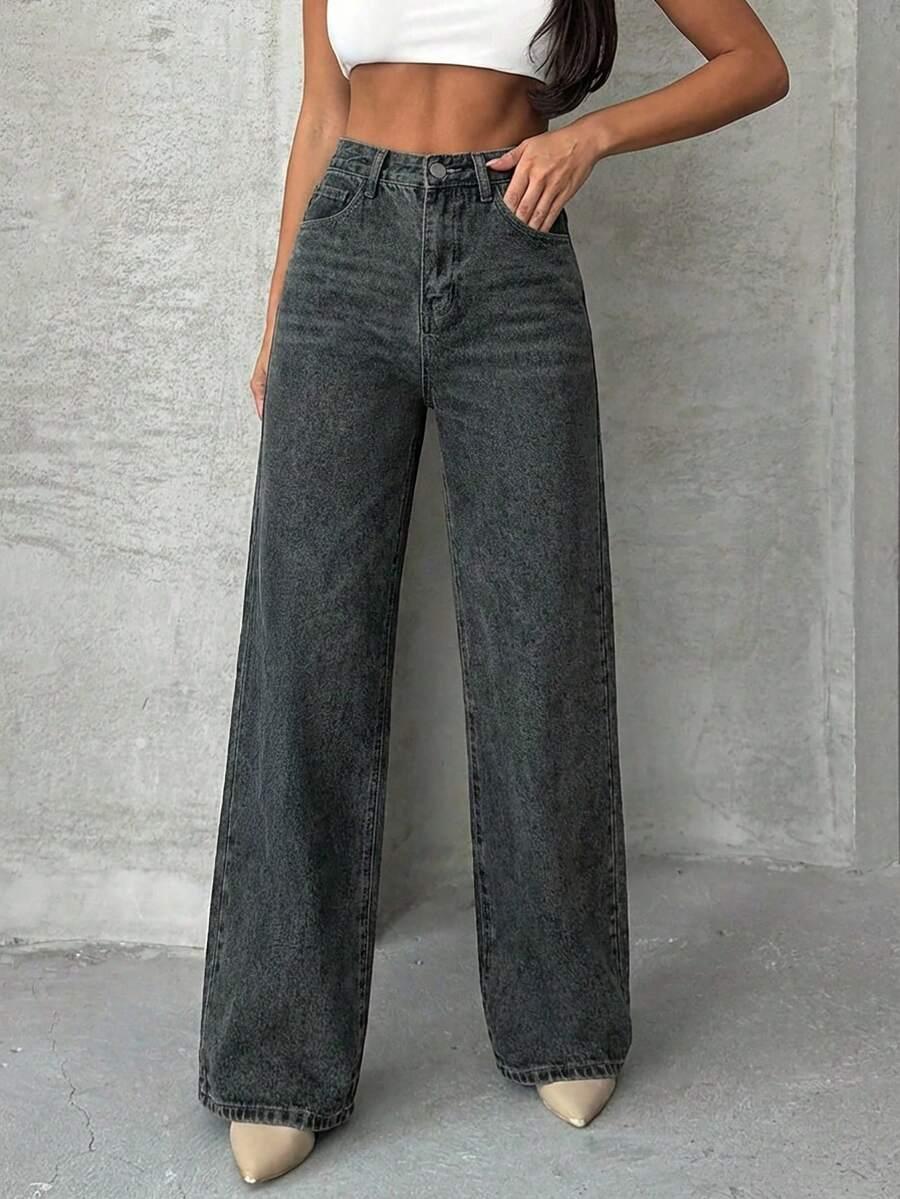 CZARNE SPODNIE JEANS