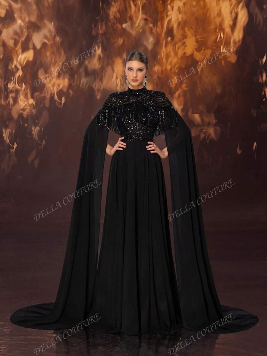 CZARNA MAXI SUKIENKA