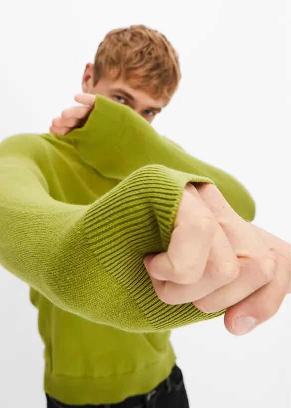 Sweter męski dzianinowy z dekoltem w serek