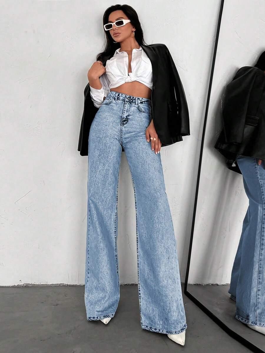 SPODNIE JEANS SZEROKIE NOGAWKI