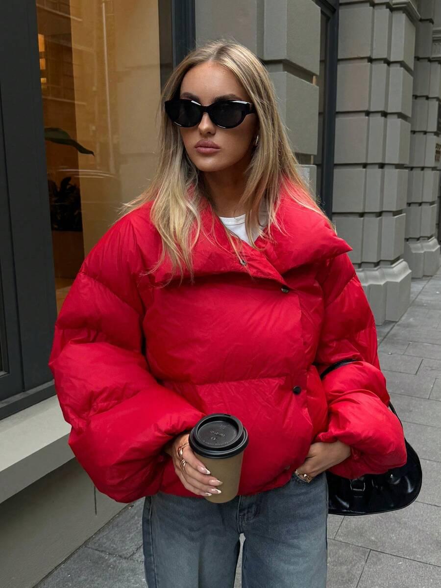 CZERWONA PIKOWANA KURTKA