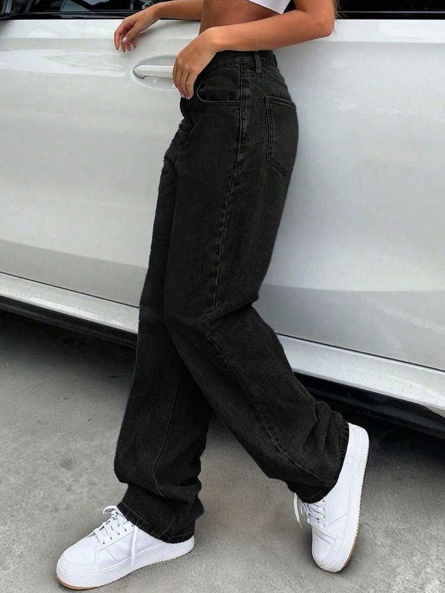 CZARNE SPODNIE JEANS