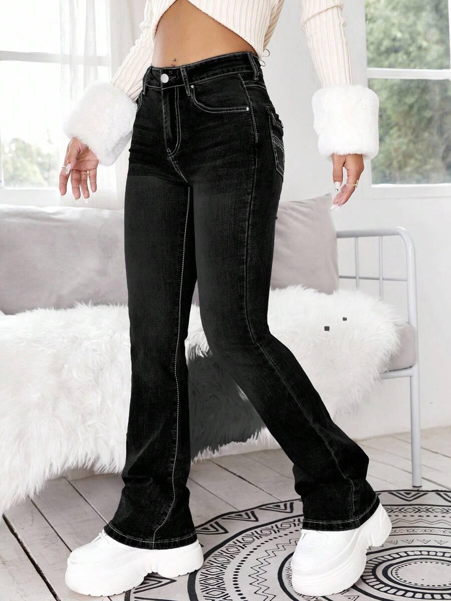 czarne jeansy wysoki stan