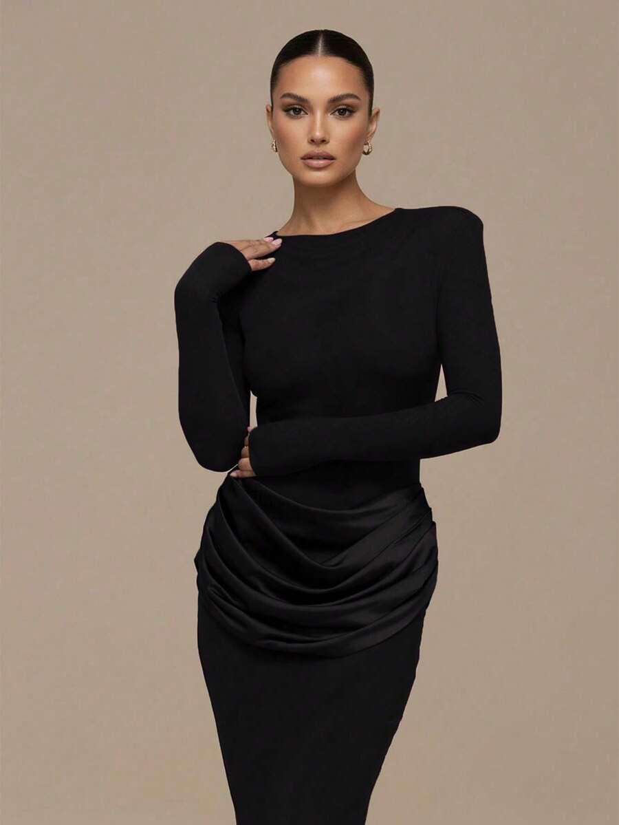 CZARNA MAXI SUKIENKA