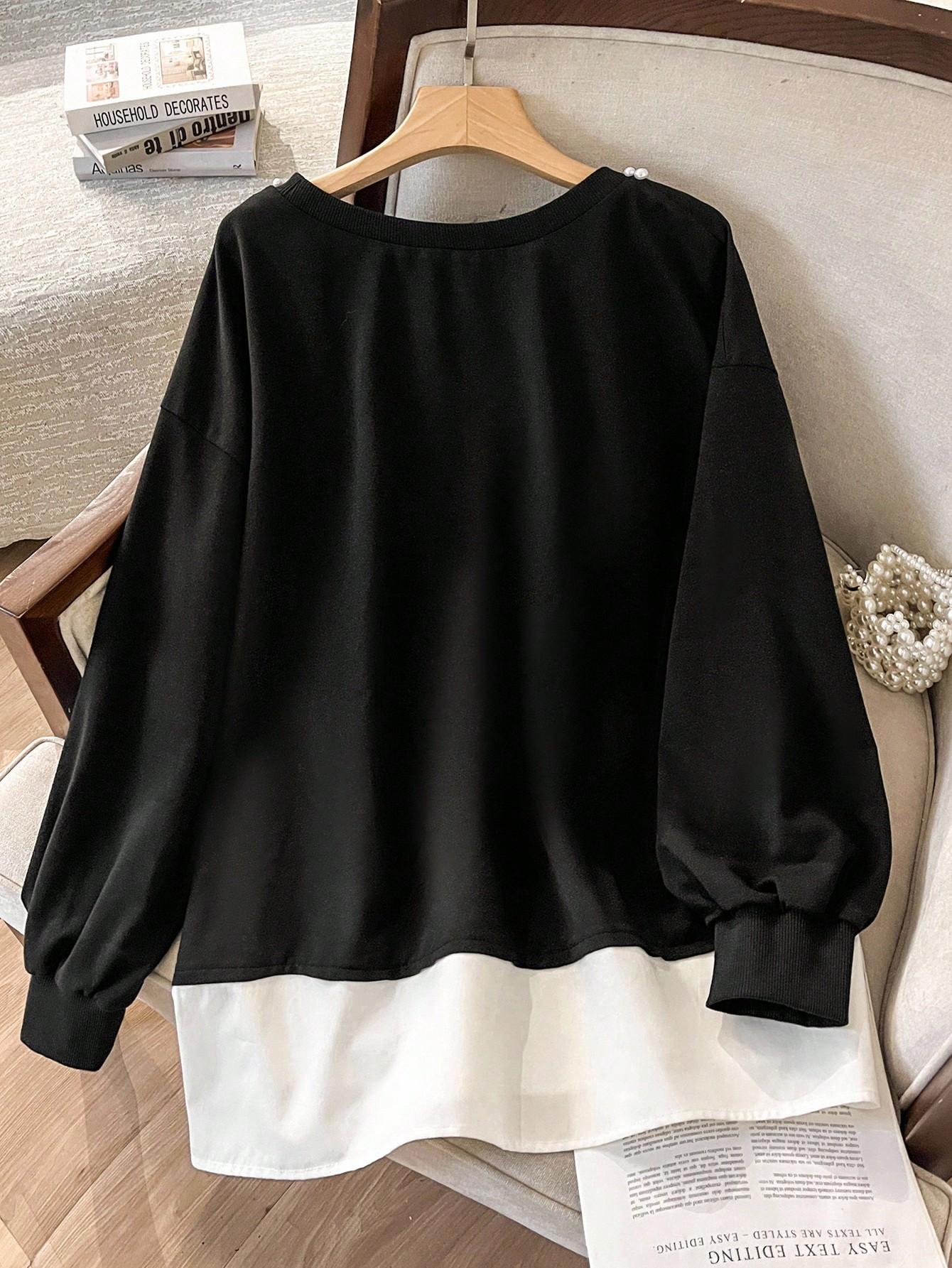 CZARNA BLUZA ZDOBIENIE