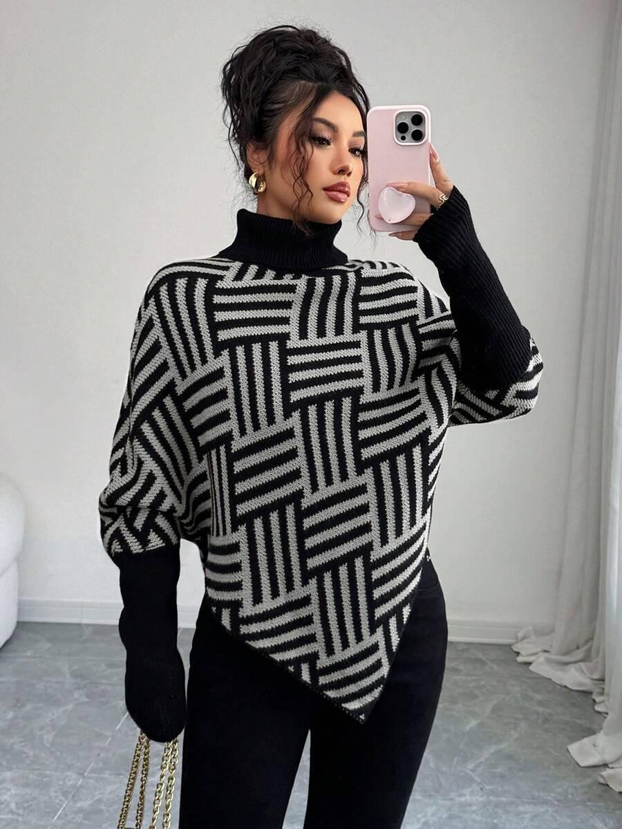 czarny sweter golf 